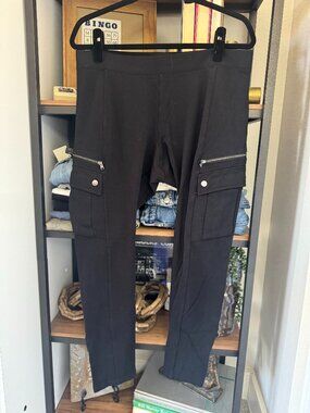 Express Black Knit Moto Cargo Pants - Size L